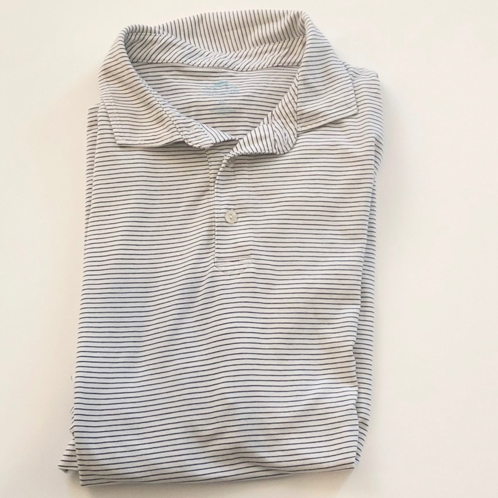 GUC Peter Millar Navy Blue Striped Polo